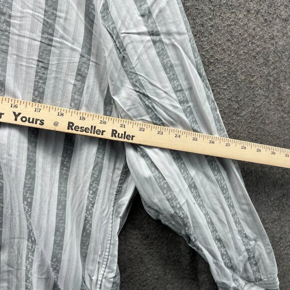 Hugo Boss Dress Shirt Mens Large Gray White Striped Long Sleeve Button Up - Picture 8 of 10